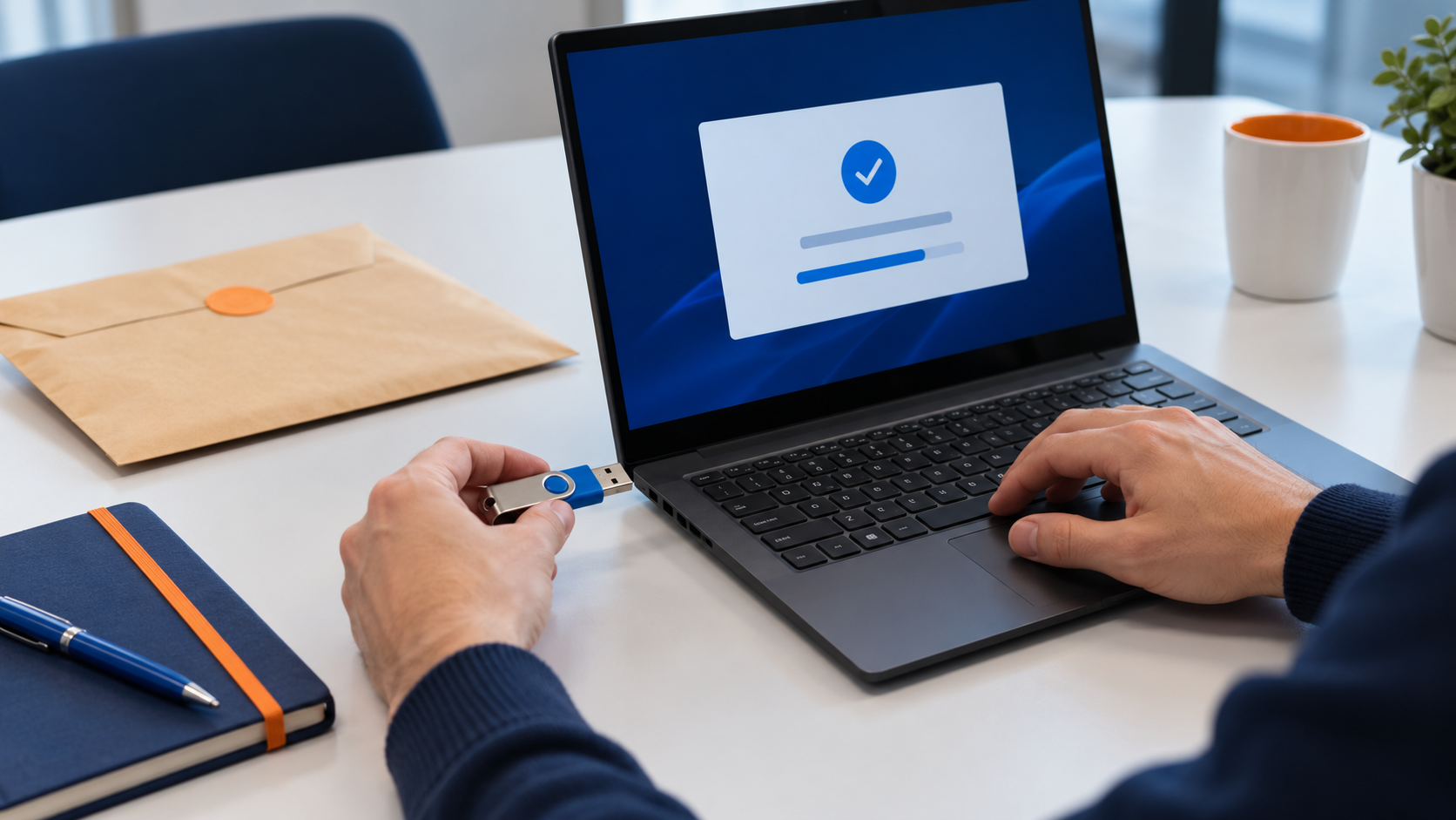 Faceless recipient testing delivery data access on an offline laptop