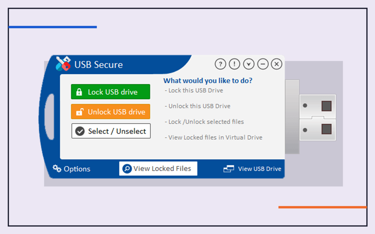 USB Secure drive workflow screen